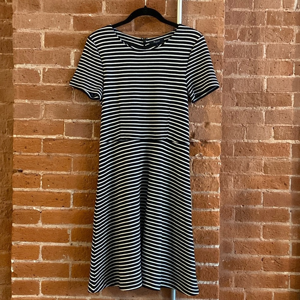 EUC Madewell Striped Skater Dress